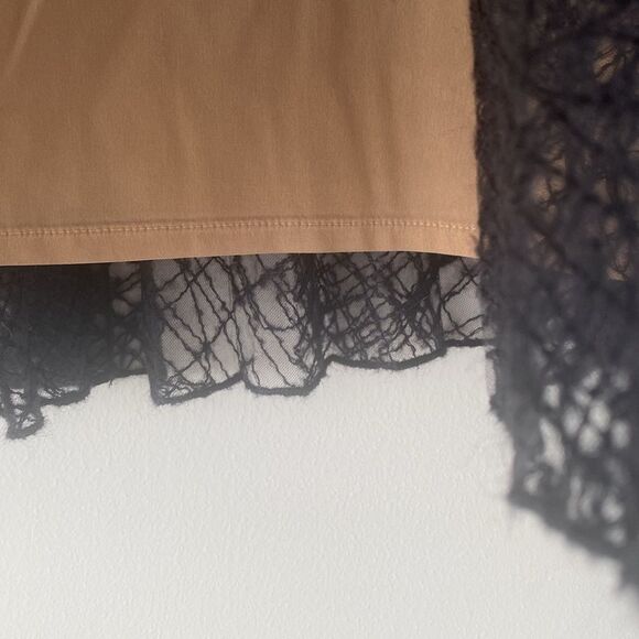 D.EXTERIOR Black & Nude Spider Web Embroidered Plissé Skirt Wool Mix Sheer - Picture 6 of 10